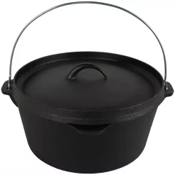 Flash Sale โ Sunnydaze Decor Cast Iron 8 Qt. Round Cast Iron Dutch Oven In Black With Lid ๐