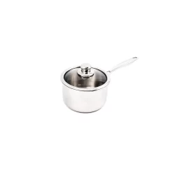 Brand new ๐ Swiss Diamond Premium Clad 2.6 Qt. Stainless Steel Sauce Pan With Glass Lid ๐งจ