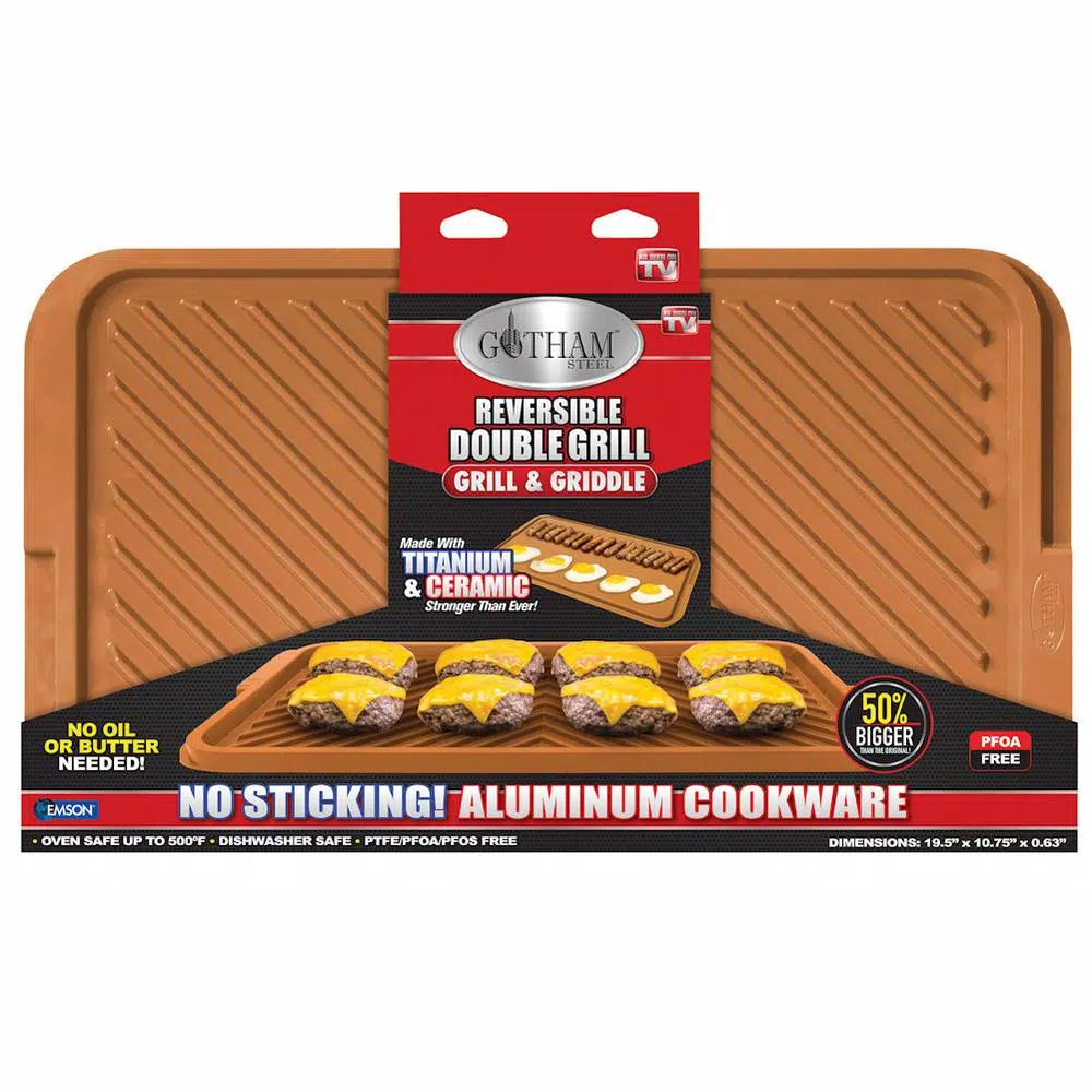Promo ⨠Gotham Steel 19.50 In. X 10.75 In. Ti-Ceramic Non-Stick Extra Large Reversible Double Grill 𧨠4 Promo ⨠Gotham Steel 19.50 In. X 10.75 In. Ti-Ceramic Non-Stick Extra Large Reversible Double Grill 𧨠- Image 4