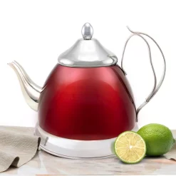 Top 10 ⌛ Creative Home Nobili-Tea 2.0 Qt. Metallic Cranberry Stainless Steel Tea Kettle With Removable Infuser Basket 👏 -Cheap Cookware Shop unnamed file 3799