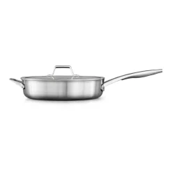 Coupon ⌛ Calphalon Premier 5 Qt. Stainless Steel Saute Pan With Glass Lid 🥰