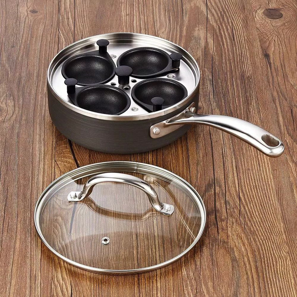 Brand new 🤩 Cooks Standard 4-Cup 8 In. Non-Stick Hard Anodized Egg Poacher Pan With Lid ❤️ 2 Brand new 🤩 Cooks Standard 4-Cup 8 In. Non-Stick Hard Anodized Egg Poacher Pan With Lid ❤️ - Image 2
