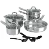 Top 10 👏 Gibson Home Cuisine Select Abruzzo 12-Piece Stainless Steel Nonstick Cookware Set 🎁