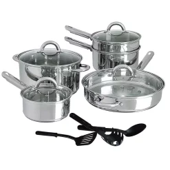 Top 10 👏 Gibson Home Cuisine Select Abruzzo 12-Piece Stainless Steel Nonstick Cookware Set 🎁