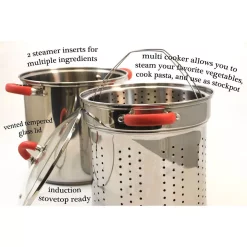 Cheapest ✔️ ExcelSteel 8 Qt. Stainless Steel Multi-Cooker Pasta Pot With Lid And Red Silicone Handles 🛒 -Cheap Cookware Shop unnamed file 3956