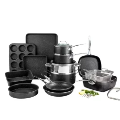 Coupon ✨ GRANITESTONE 20-Piece Aluminum Ultra-Durable Non-Stick Diamond Infused Cookware And Bakeware Set 👏