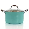 Wholesale 🥰 Oster Carrick 6 Qt. Round Aluminum Nonstick Dutch Oven In Mint With Glass Lid ⌛