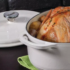 Best Sale 🔥 Lodge Enamelware 7 Qt. Oval Cast Iron Dutch Oven In Oyster White With Lid 🥰 -Cheap Cookware Shop unnamed file 4004