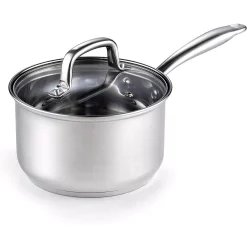 New 😉 Cook N Home 3 Qt. Stainless Steel Sauce Pan With Glass Lid 🔔