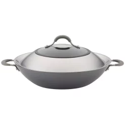 Cheap Cookware Shop 12 Best Sale ๐ Circulon Elementum Hard-Anodized Nonstick Covered Wok With Side Handles, 14-Inch, Oyster Gray โค๏ธ