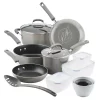 Flash Sale ✨ Rachael Ray 19-Piece Sea Salt Gray Nonstick Cookware Set With Containers 😍