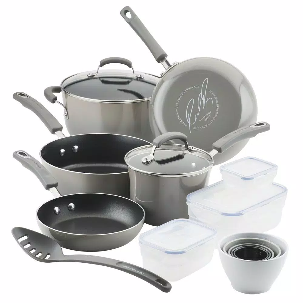 Flash Sale โจ Rachael Ray 19-Piece Sea Salt Gray Nonstick Cookware Set With Containers ๐ 1 Flash Sale โจ Rachael Ray 19-Piece Sea Salt Gray Nonstick Cookware Set With Containers ๐
