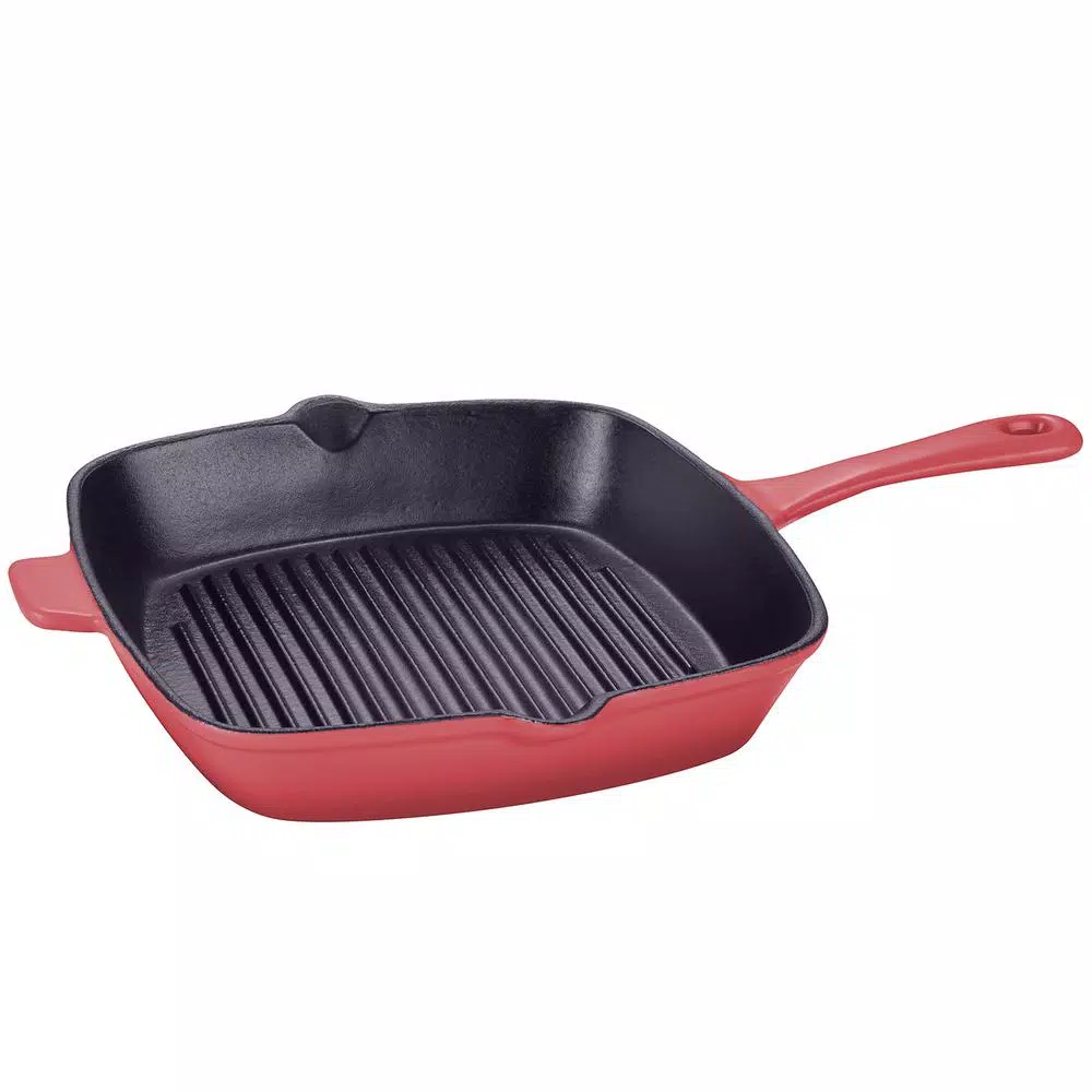 Deals โค๏ธ AMERCOOK LA PLURIEL 10 In. Cast Iron Nonstick Grill Pan In Red ๐ 5 Deals โค๏ธ AMERCOOK LA PLURIEL 10 In. Cast Iron Nonstick Grill Pan In Red ๐ - Image 5