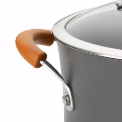 Promo 🛒 Rachael Ray Classic Brights 8 Qt. Hard-Anodized Aluminum Nonstick Stock Pot In Orange And Gray With Glass Lid ⭐ -Cheap Cookware Shop unnamed file 493