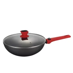 Flash Sale ๐ AMERCOOK 11 In. Scratch Resistant Aluminum Round Wok And Lid With Detachable Handle โค๏ธ