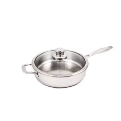 Cheapest 🔔 Swiss Diamond Premium Clad 4.2 Qt. Stainless Steel Saute Pan With Glass Lid ⭐