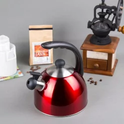 Outlet 😍 Creative Home Rhapsody 8.4-Cup Cranberry Stainless Steel Stovetop Tea Kettle With Whistle 🤩 -Cheap Cookware Shop unnamed file 584