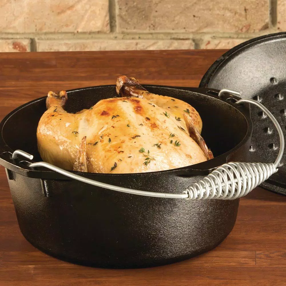 Discount 👏 Lodge 5 Qt. Cast Iron Dutch Oven With Lid And Spiral Bail Handle ⭐ 2 Discount 👏 Lodge 5 Qt. Cast Iron Dutch Oven With Lid And Spiral Bail Handle ⭐ - Image 2