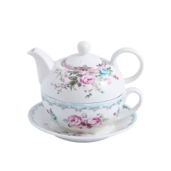 Wholesale ❤️ MALACASA Porcelain Tea For One Set Teapot 11 Ounce Tea Set 1 Piece Teacup And Saucer ⭐