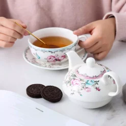 Wholesale ❤️ MALACASA Porcelain Tea For One Set Teapot 11 Ounce Tea Set 1 Piece Teacup And Saucer ⭐ -Cheap Cookware Shop unnamed file 628