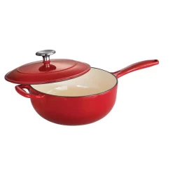 Flash Sale ๐ฅ Tramontina Gourmet 3 Qt. Porcelain-Enameled Cast Iron Saucier In Gradated Red With Lid ๐