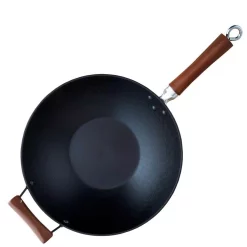 Brand new ๐ IMUSA Light Cast Iron Pre-Seasoned 14 In. Wok With Wood Handle โ