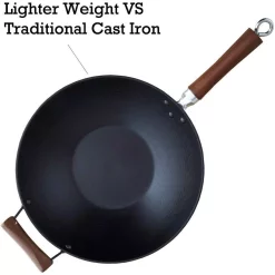 Brand new 🔔 IMUSA Light Cast Iron Pre-Seasoned 14 In. Wok With Wood Handle ⌛ -Cheap Cookware Shop unnamed file 691