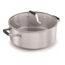 Hot Sale 🎁 Calphalon Select 5 Qt. Round Stainless Steel Dutch Oven With Glass Lid 🔥