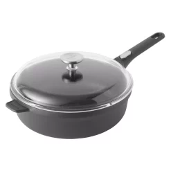 Best Sale 😉 BergHOFF GEM 4.6 Qt. Cast Aluminum Nonstick Saute Pan In Black With Glass Lid ⭐