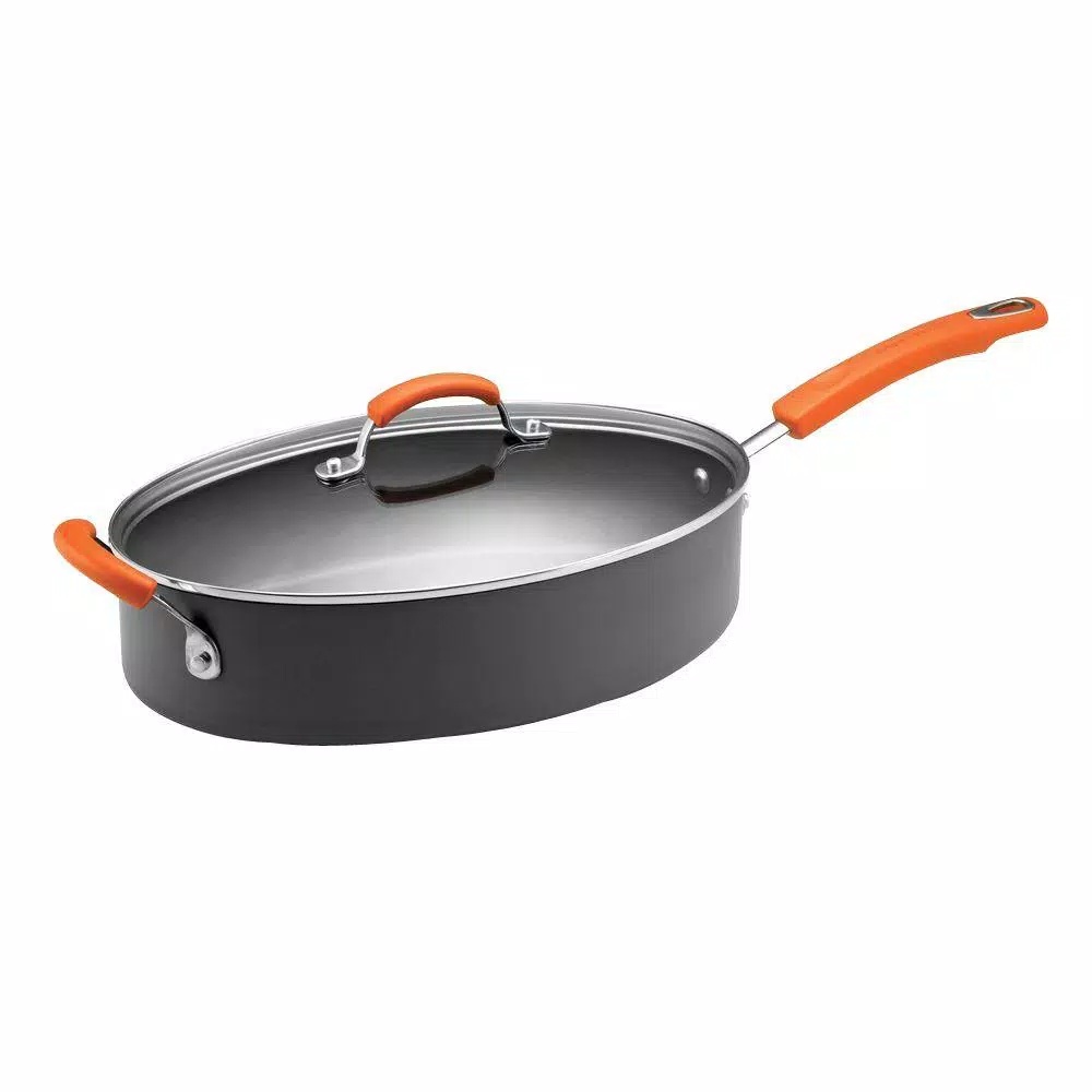 Hot Sale π Rachael Ray Classic Brights 5 Qt. Hard-Anodized Aluminum Nonstick Saute Pan In Orange And Gray With Glass Lid π 1 Hot Sale π Rachael Ray Classic Brights 5 Qt. Hard-Anodized Aluminum Nonstick Saute Pan In Orange And Gray With Glass Lid π