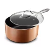 Hot Sale 😀 Gotham Steel 2.5 Qt. Copper Cast Textured Surface Aluminum Non-Stick Saucepan With Lid ✨