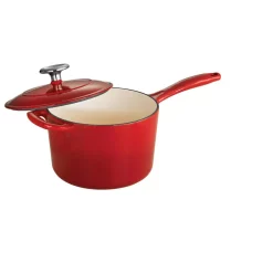 Flash Sale ๐ Tramontina Gourmet 2.5 Qt. Porcelain-Enameled Cast Iron Sauce Pan In Gradated Red With Lid ๐งจ