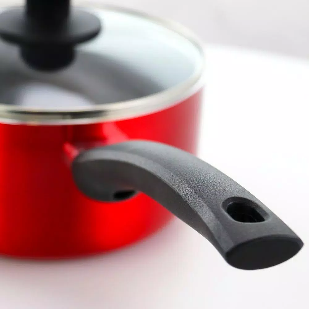 Discount 🎉 Oster Merrion 2.5 Qt. Aluminum Nonstick Sauce Pan In Red With Glass Lid 🌟 4 Discount 🎉 Oster Merrion 2.5 Qt. Aluminum Nonstick Sauce Pan In Red With Glass Lid 🌟 - Image 4
