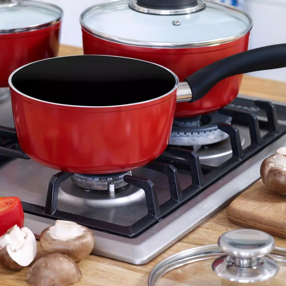 Discount 🎉 Oster Merrion 2.5 Qt. Aluminum Nonstick Sauce Pan In Red With Glass Lid 🌟 5 Discount 🎉 Oster Merrion 2.5 Qt. Aluminum Nonstick Sauce Pan In Red With Glass Lid 🌟 - Image 5