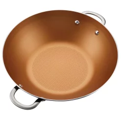 New 😍 Ayesha Curry Home Collection 14 In. Porcelain Enamel Nonstick Wok In Brown Sugar ⭐