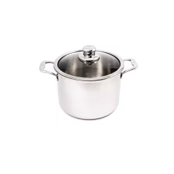 Outlet 🤩 Swiss Diamond Premium Clad 7.9 Qt. Stainless Steel Stock Pot With Glass Lid 🔔