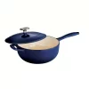 Coupon ⭐ Tramontina Gourmet 3 Qt. Porcelain-Enameled Cast Iron Saucier In Gradated Cobalt With Lid 🔔