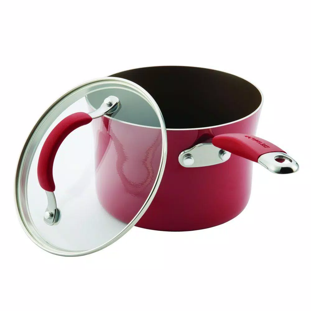 Best Pirce π€© Rachael Ray Cucina 2 Qt. Aluminum Nonstick Sauce Pan In Cranberry Red With Glass Lid π₯ 2 Best Pirce π€© Rachael Ray Cucina 2 Qt. Aluminum Nonstick Sauce Pan In Cranberry Red With Glass Lid π₯ - Image 2