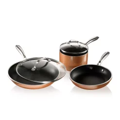 Promo π Gotham Steel 5-Piece Cast Textured Aluminum Ceramic Nonstick Cookware Set In Copper π