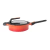 Coupon 🛒 BergHOFF GEM Stay Cool 3.5 Qt. Cast Aluminum Nonstick Saute Pan In Orange With Glass Lid 🧨