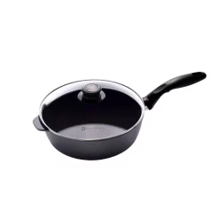 Outlet ✔️ Swiss Diamond Classic Series 3.2 Qt. Cast Aluminum Nonstick Saute Pan In Gray With Glass Lid 🎁